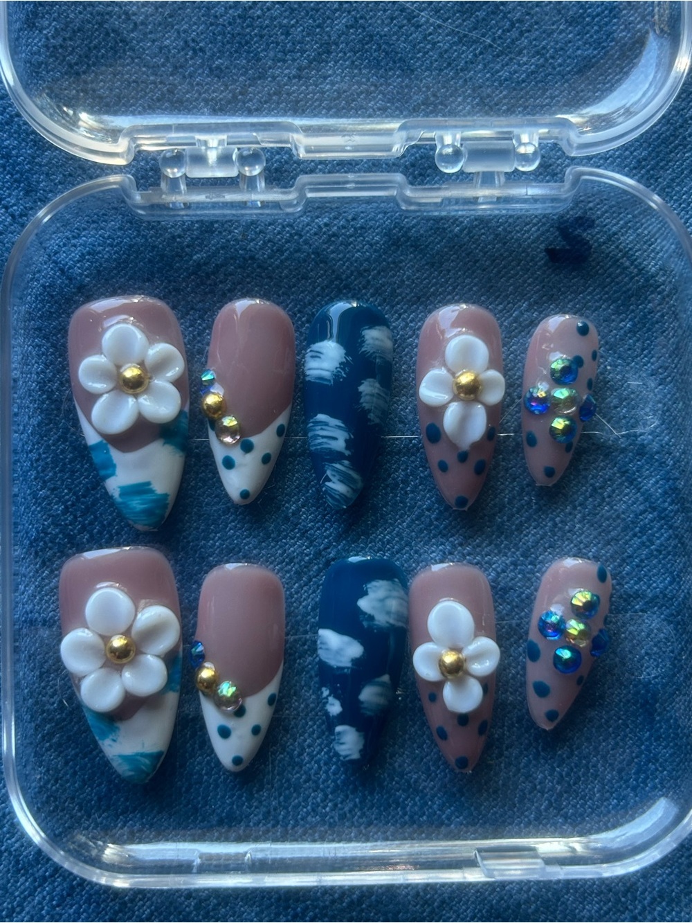 Mid-Length Almond - Handmade Artisan Press On Nails
